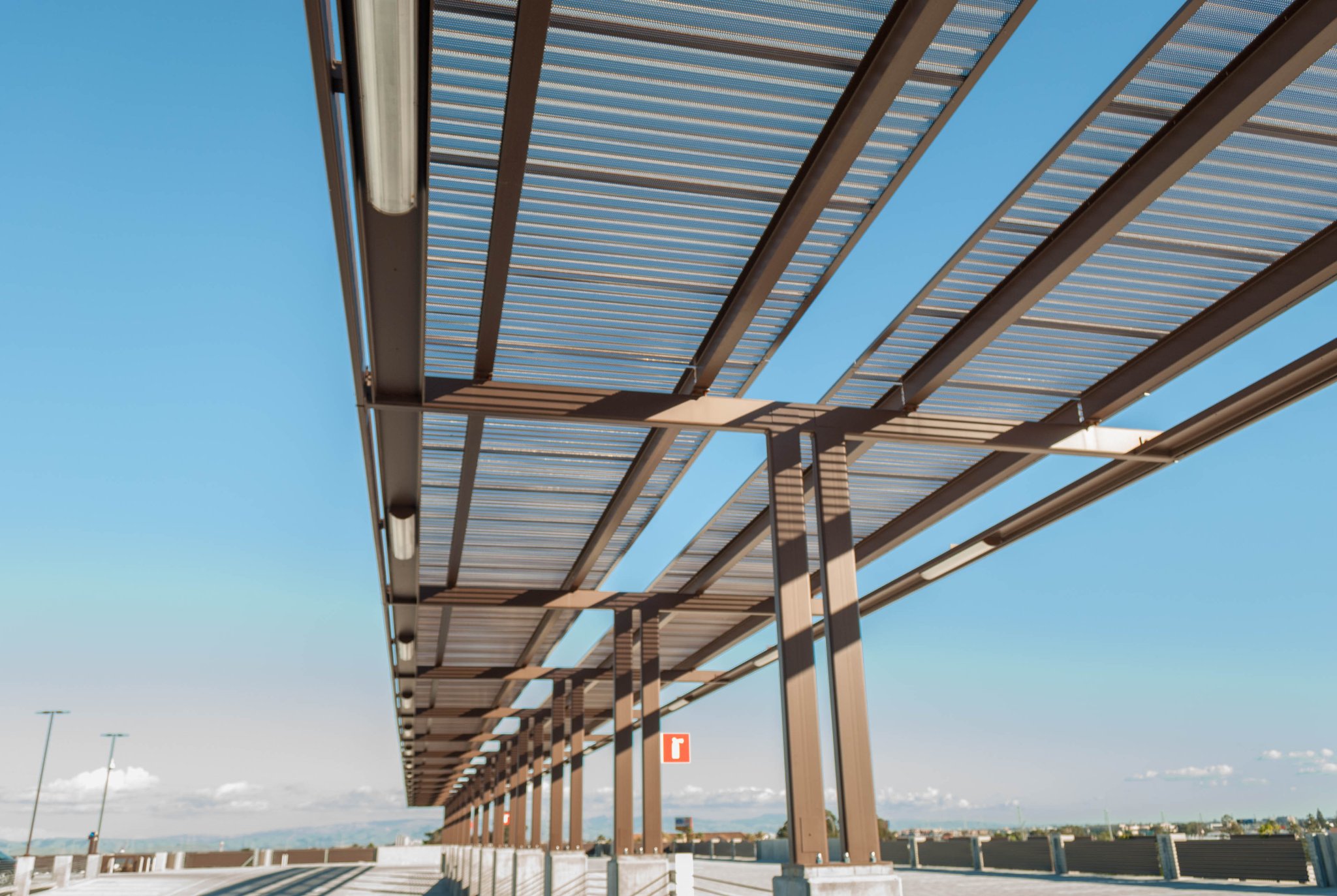 Morin metal sun shading canopy — Palo Alto Medical Foundation